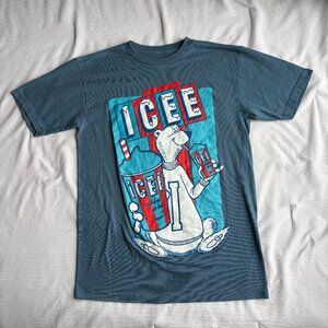 ICEE Bear Graphic Tee Blue T-Shirt Men's Size Large / "Coldest Drink in Town"